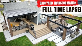 MODERN BACKYARD TIME LAPSE!  Front and Backyard Transformation