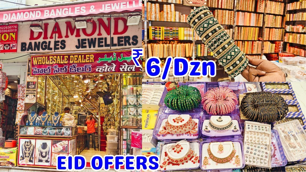 Hyderabad Bangles ₹ 6/Dzn Begum Bazar Wholesale Market Online Shopping Biggest Bangle Jewellery Shop