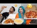 Eating too many calories at 1am * WINGS & PIZZA MUKBANG*