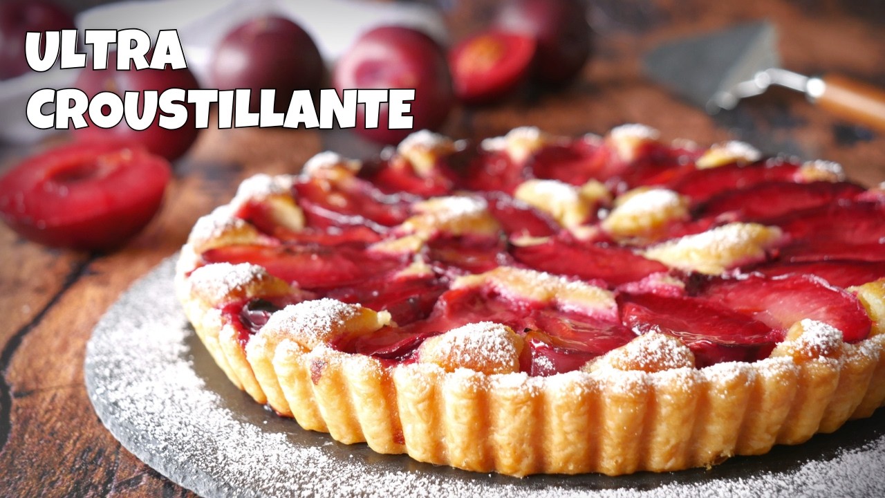 La TARTE Feuilletée aux PRUNES - Une Recette facile à base de Pâte