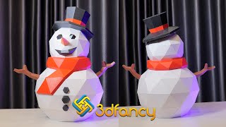 How to make snowman papercraft, PDF, SVG Template, DIY Christmas decorations Model Origami Sculpture