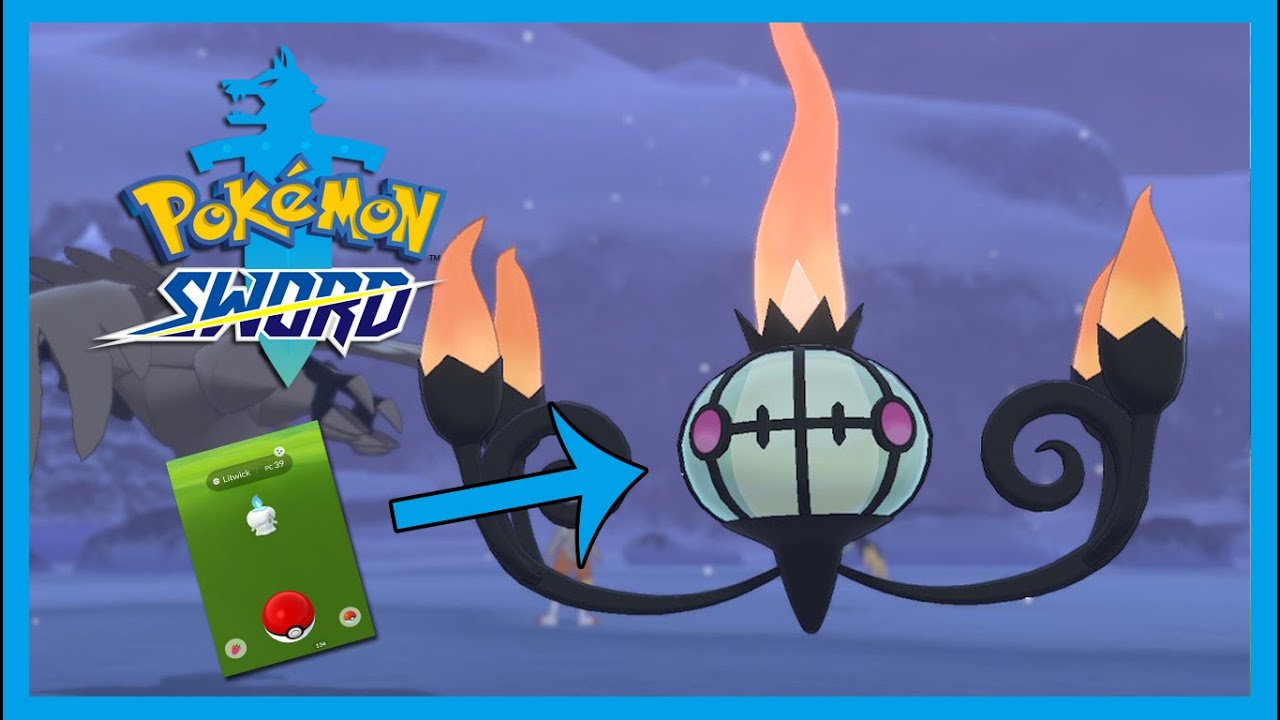 Evolving my Shiny Litwick from Pokemon Go Comunity Day in Pokemon Sword  to Lampent/Chandelure