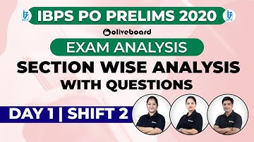 IBPS PO PRELIMS 2020 Exam Analysis - Day 1 | Shift 2 | Section Wise Analysis With Questions