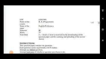 62031903 BA PROGRAM ENGLISH PROFICIENCY QUESTION PAPER