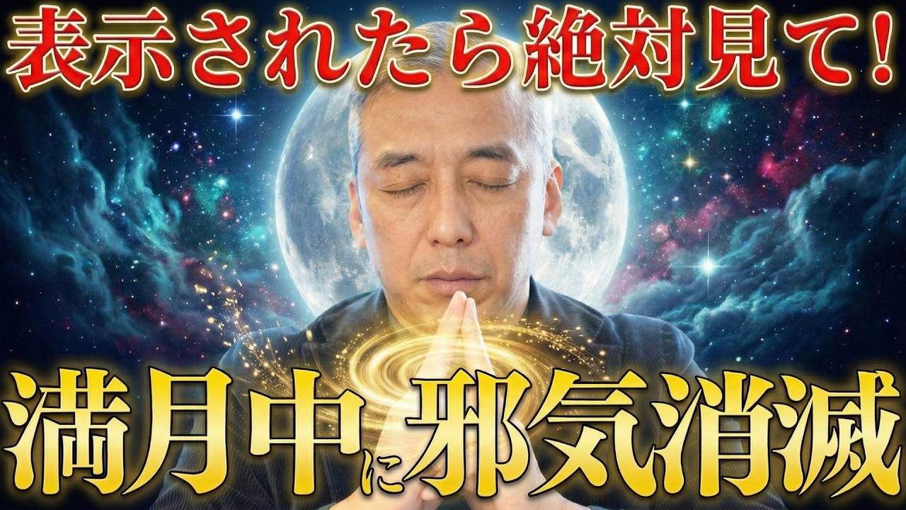 【99％が知らない】全ての邪気を祓う満月のお清め・浄化瞑想動画 #邪気 #浄化 #波動