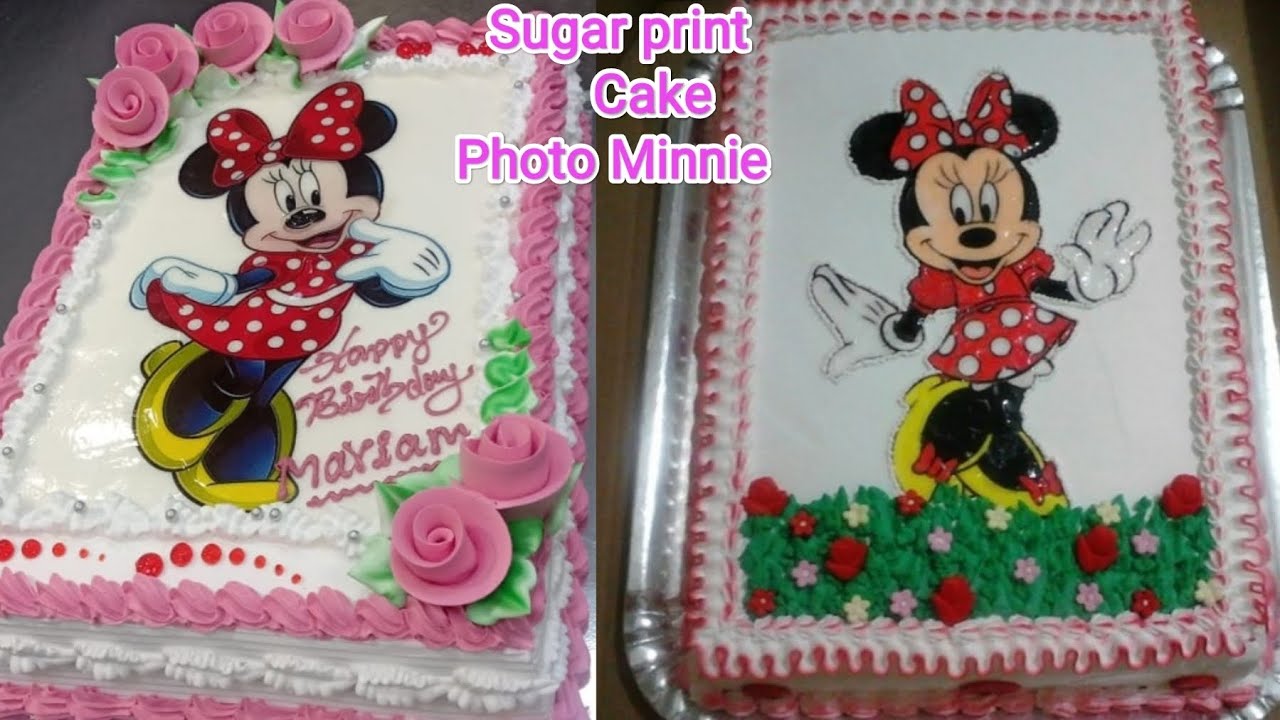 Photo cake with Sugar print cake design strawberry cake recipe