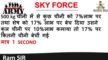 percentage and Ratio Best Tricks / Method / Concept - Mixture alligation Question in 1 Sec. ram sir