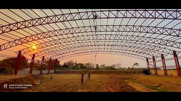 Truss Erection Part 1| Curved Truss Installation| Truss Welding| Truss Erection and installation