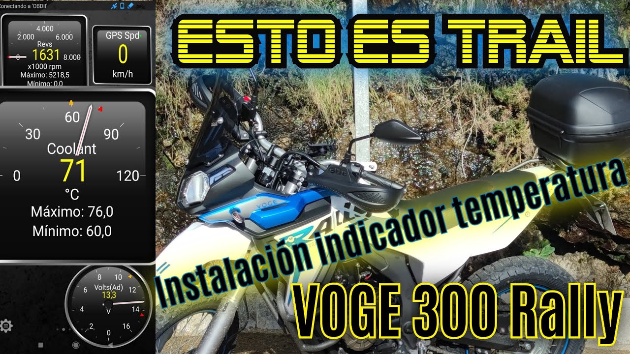 VOGE 300 Rally instalación indicador temperatura del agua del motor y ruta trail