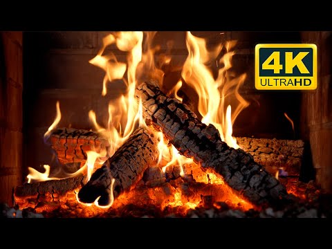 🔥 Cozy Fireplace 4K (12 HOURS). Relaxing Fireplace with Crackling Fire Sounds. Fireplace Burning 4K