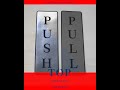 Push and Pull Front Door Sign Laser Engraved Sticker Silver &amp; Gold - Set