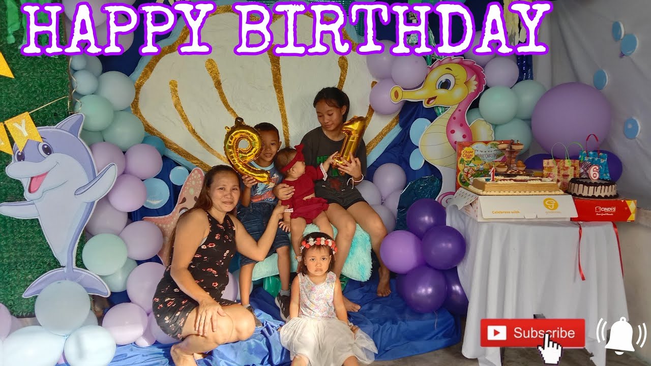 Decorations under the sea w/Birthday Ahleey 1yr old and kuya Xander 6