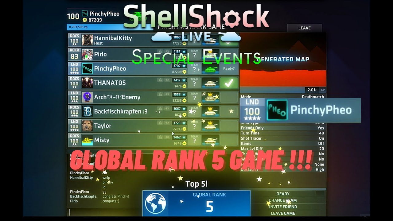 ShellShock Live | Speical Events Episode #46 | PinchyPheo's Rank 5 Game !