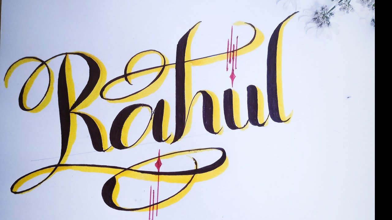 #Rahul name calligraphy - YouTube