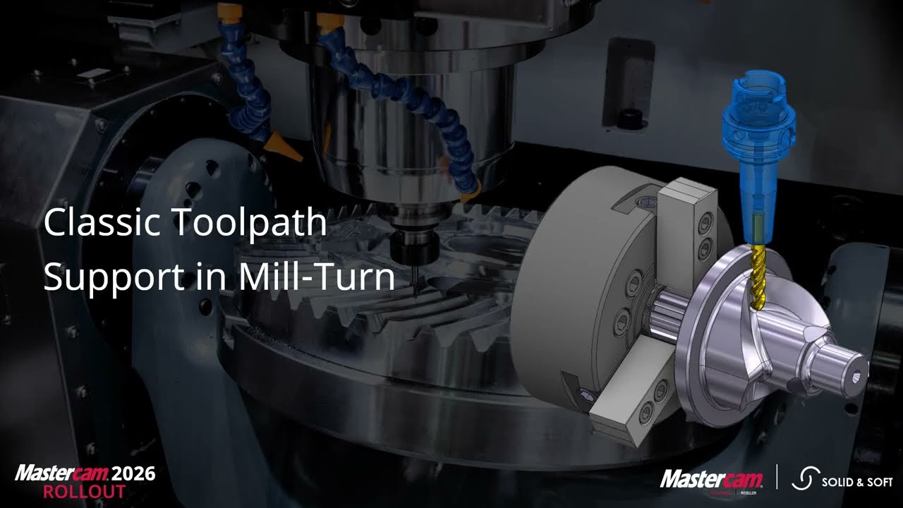 Mastercam 2026: Classic Mill Toolpath In Mill-Turn