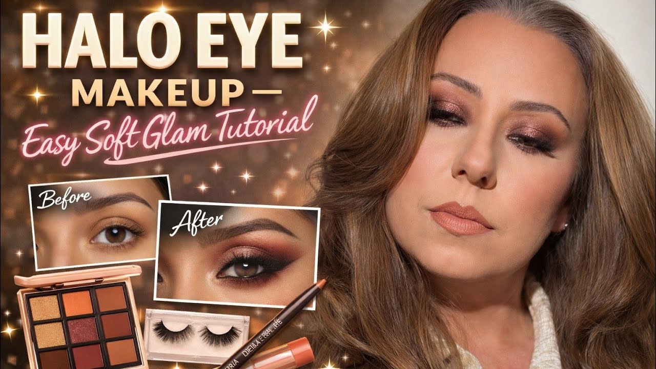 Урок макияжа «Галогенные глаза» для начинающих ✨ Простой, мягкий и гламурный макияж «Галогенные г...