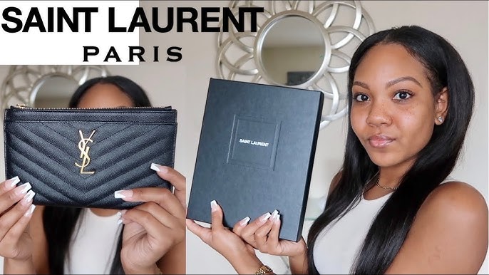 Saint Laurent large zip bill pouch wristlet clutch