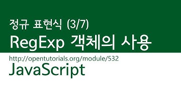 JavaScript - 정규표현식 (3/7) : RegExp 객체의 정규 표현식