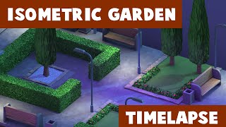Isometric Park Garden - Timelapse