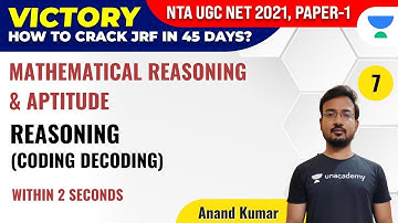 UGC NET 2021 | Mathematical Reasoning & Aptitude by Anand Kumar | Coding-Decoding
