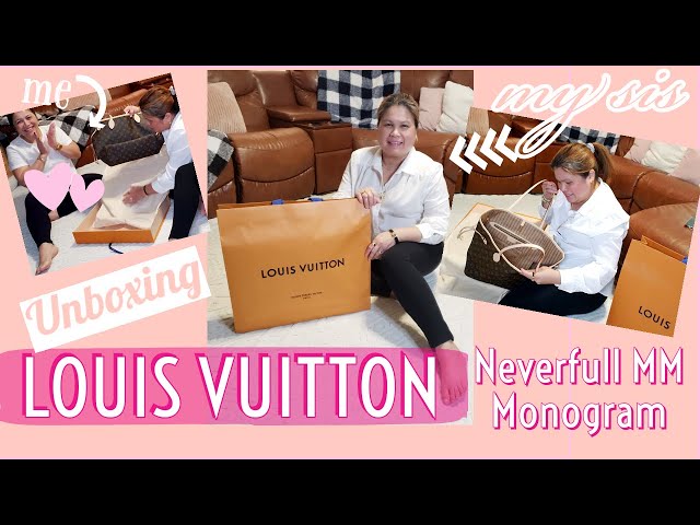 Louis Vuitton Unboxing Neverfull MM Monogram, With my Sister's First LV