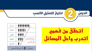 درس اختيار التمثيل الانسب للصف الثامن (حل أتحقق من فهمي وأتدرب وأحل المسائل)