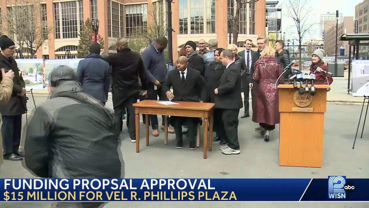 Mayor Cavalier Johnson signs resolution to approve $15 million proposal for VEL R. Phillips Plaza