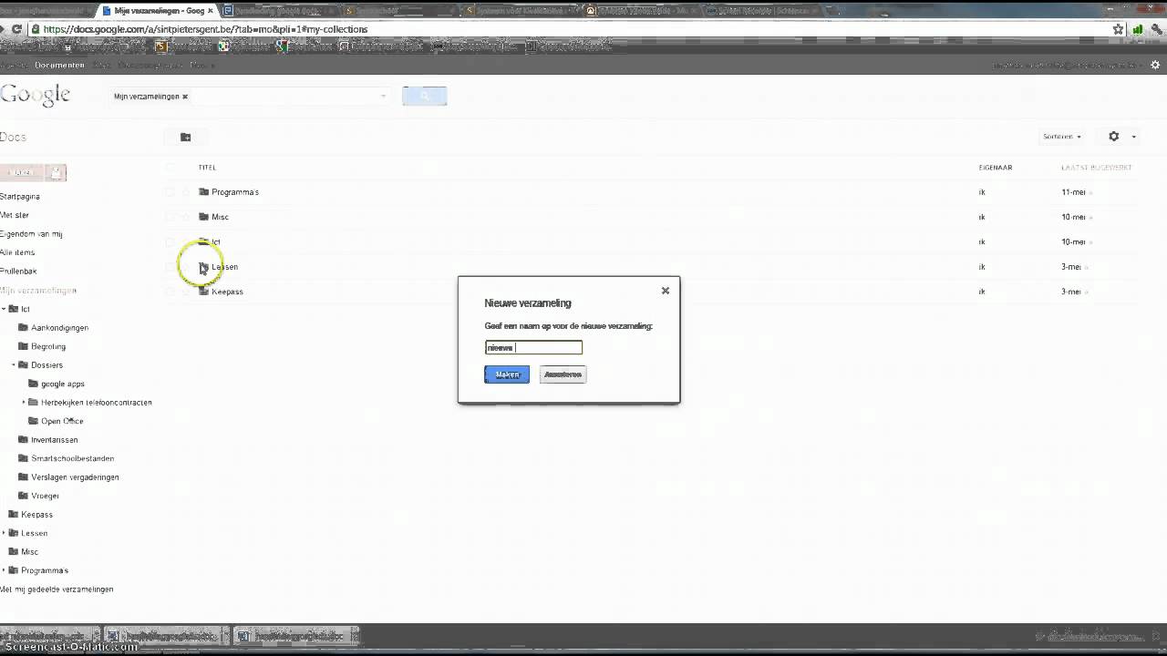 Aanmaken van mappen en submappen.