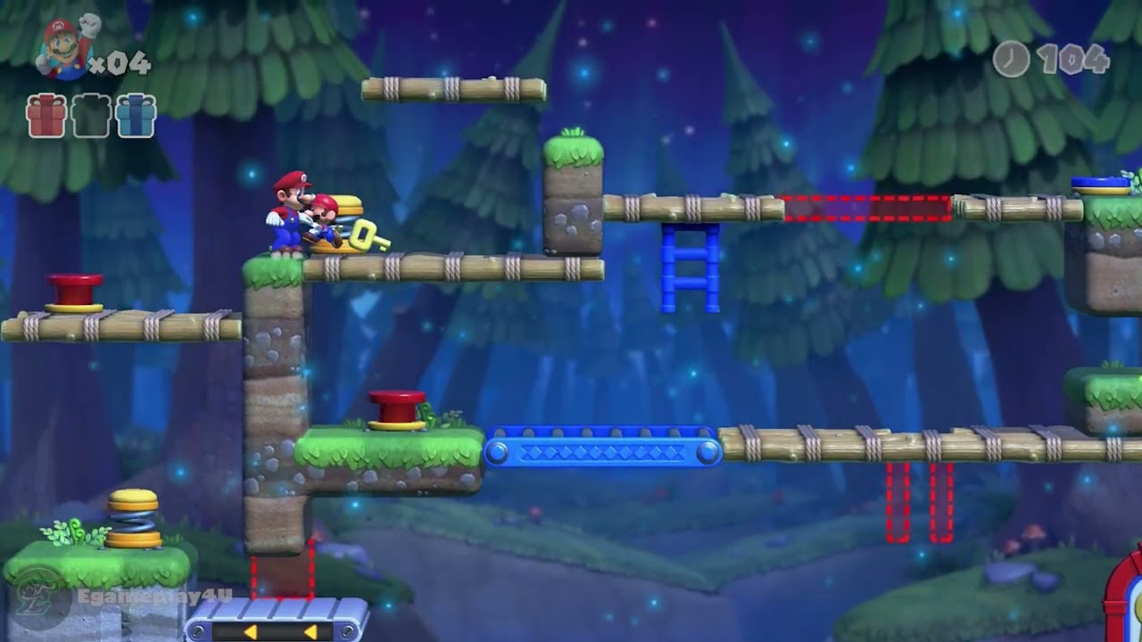 Mario vs Donkey Kong Level 7-1+ Gameplay Walkthrough No Damage
