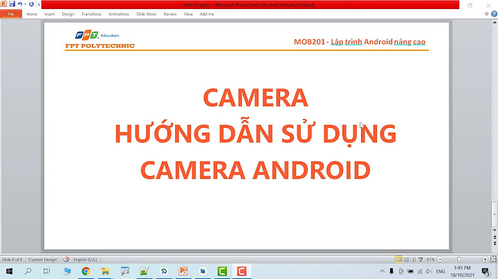 Hướng dẫn code mở camera trên android