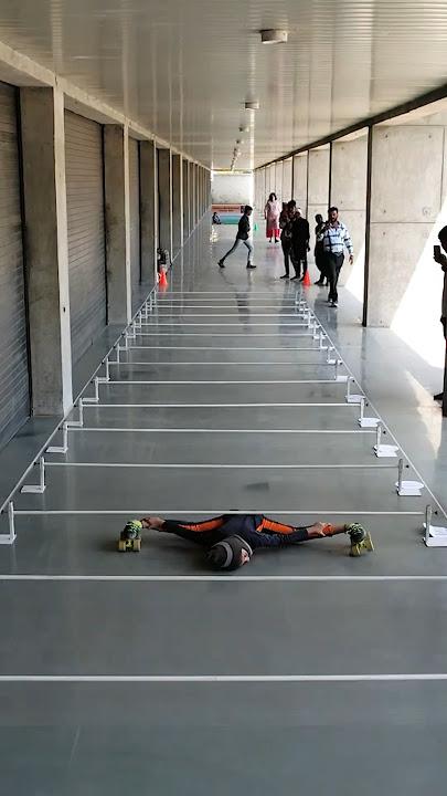 Lowest limbo roller skating over 25 metres - 16 cm (6.29 in) by Takshvi Vaghani 🇮🇳