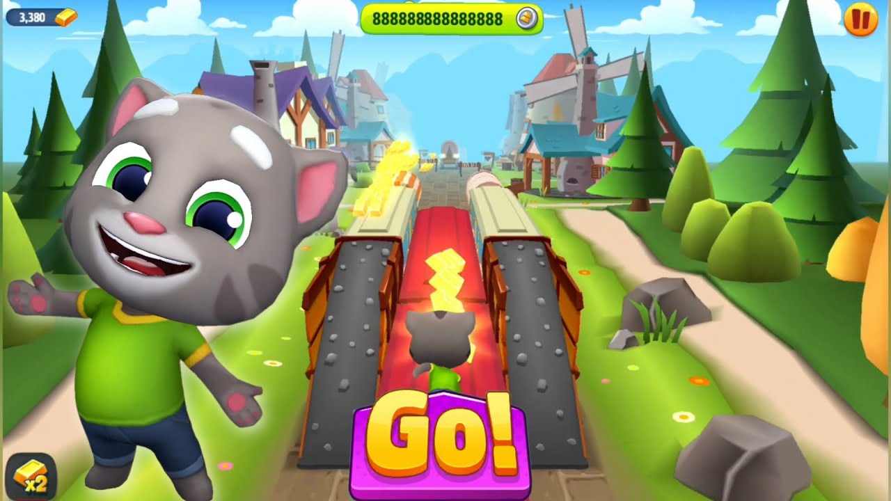 Talking Tom Gold Run Gameplay - Cute Tom vs Stubborn Raccoon in the Old Town