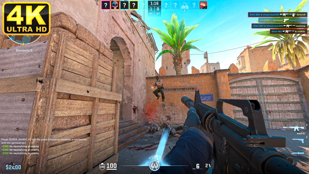 Counter Strike 2 Dust II Gameplay 4K 60FPS (No Commentary) - YouTube