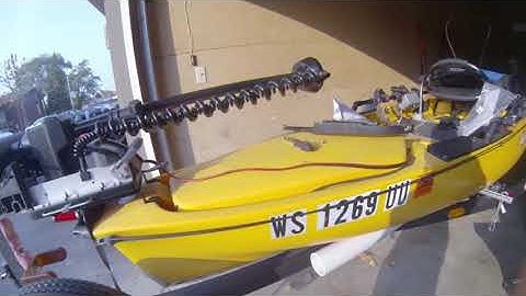 Installing Motorguide Xi3 Bow Mount And Motor on Hobie PA 14 (1/2)
