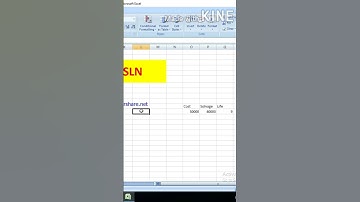SLN formula in Microsoft Excel