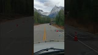 semi burnt down in yoho national park bc Oct 25 #truck #truckdriving #fire