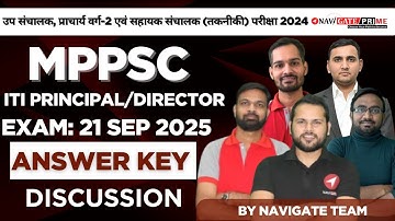 MPPSC ITI Principal Grade 2 & Asst/Dy Director Exam 2024 | Answer Key Discussion | 21 Sept 2025