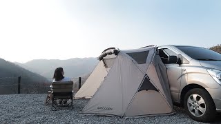 Solo camping | Tent connected to car | Car camping | Vanlife