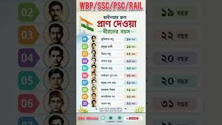 স্বাধীনতার জন্য প্রাণ দেওয়া বীরদের বয়স। #gk #indian #viral #shorts