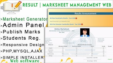 Result management system with marksheet in PHP website | PHP web software | Student Marksheet