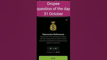 Dropee question of the day 31 October | Dropee question of the day@CryptoTechSunil