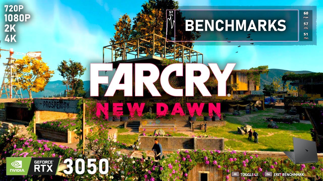 Far Cry New Dawn | RTX 3050 M 75W | 5600H | 1x8GB | Benchmarks Multiple Settings