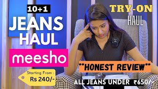 MEESHO JEANS haul 🙆🏻‍♀️👖 | 11 Bottoms | TRYON - Honest review || gimaashi
