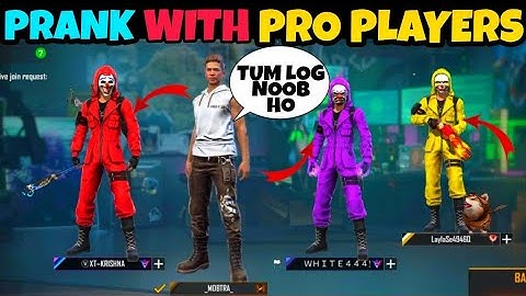noob prank with random pro players😂||crazy reactions|| garena free fire