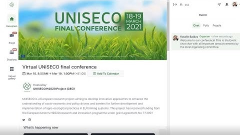 UNISECO Final Conference Hopin Platform introduction