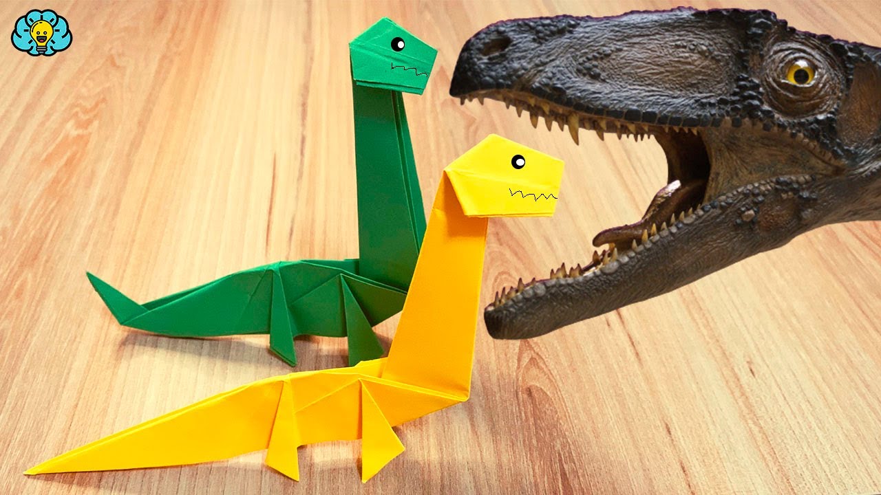 Como fazer um Dinossauro de papel: Tutorial Passo a Passo - YouTube