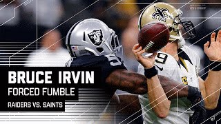 Oakland raiders lb bruce irvin sacks new orleans saints qb drew brees
and causes him to fumble during their week 1 matchup! subscribe nfl:
http://j.mp/1l0...