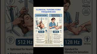 Tuning Fork Frequencies. #physicalassessment #assessment #tuningforks #tuningfork #hearingtest