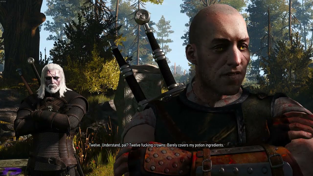 Ведьмак 3: Дикая Охота - Геральт встречает Школу Кота Ведьмак Гаэтан 4K Ultra 60 кадров в секунду