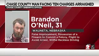 Wauneta man facing 10 charges in Chase County arraigned in Lincoln County